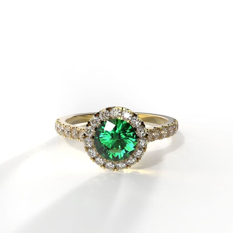 Anillo halo queenstown 0,50 cts al frances