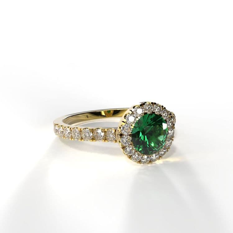 Anillo halo queenstown 0,50 cts al frances