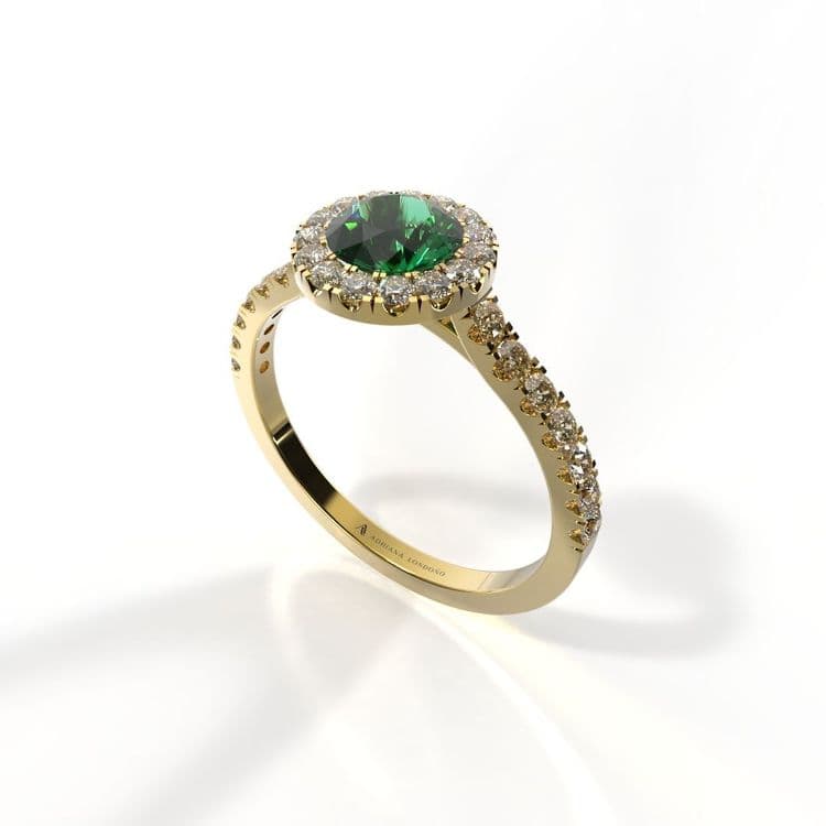 Anillo halo queenstown 0,50 cts al frances