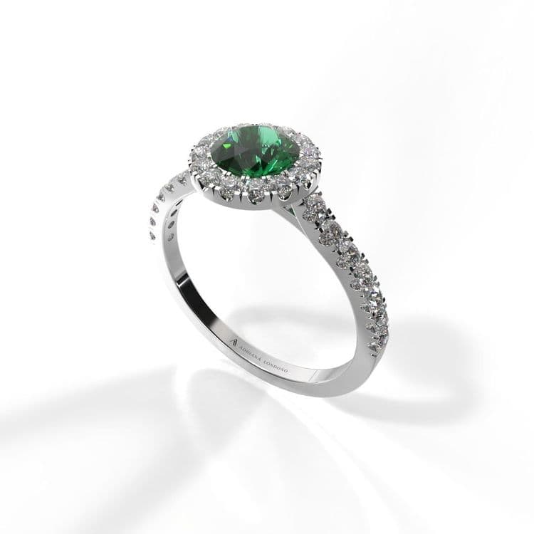 Anillo halo queenstown 0,50 cts al frances