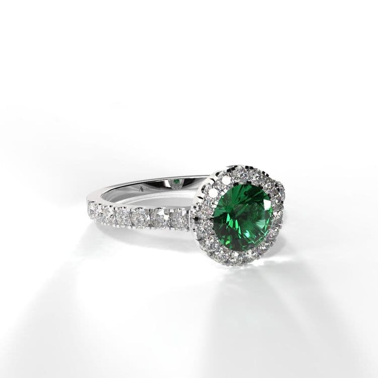 Anillo halo queenstown 0,50 cts al frances