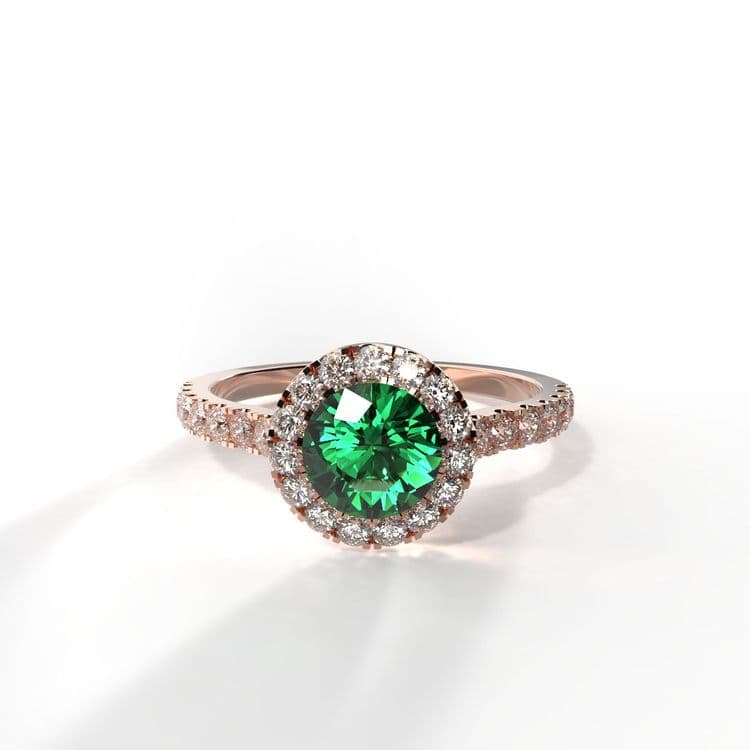 Anillo halo queenstown 0,50 cts al frances