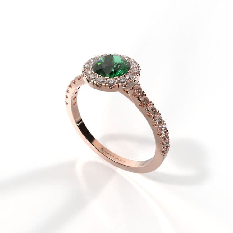 Anillo halo queenstown 0,50 cts al frances