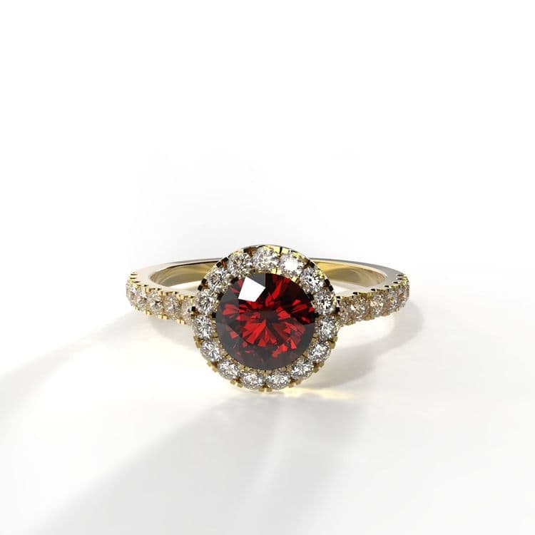 Anillo halo queenstown 0,50 cts al frances