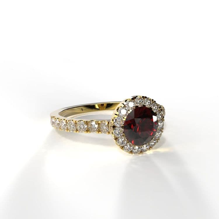 Anillo halo queenstown 0,50 cts al frances