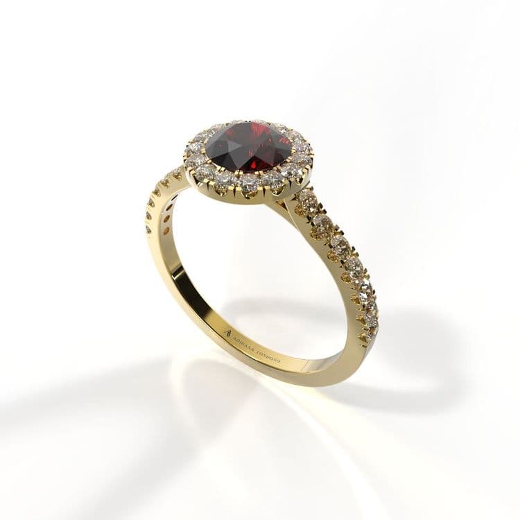 Anillo halo queenstown 0,50 cts al frances