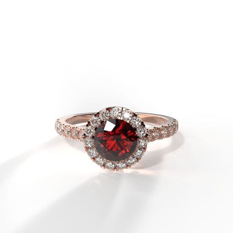 Anillo halo queenstown 0,50 cts al frances