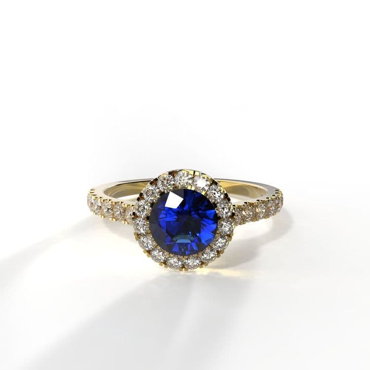 Anillo halo queenstown 0,50 cts al frances