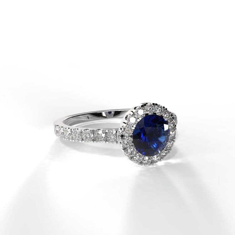 Anillo halo queenstown 0,50 cts al frances