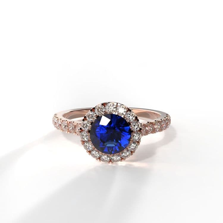 Anillo halo queenstown 0,50 cts al frances