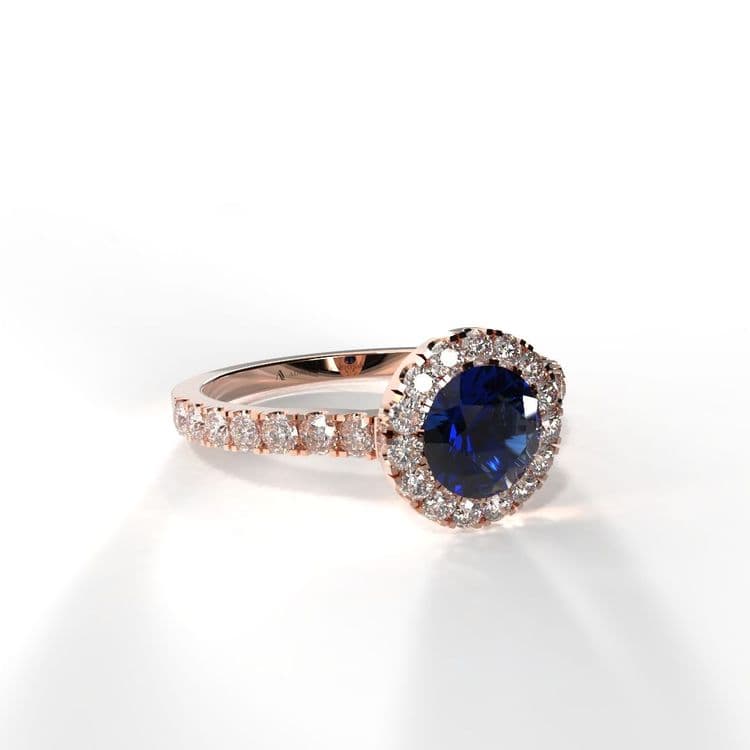 Anillo halo queenstown 0,50 cts al frances