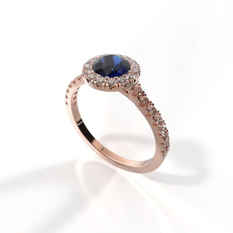 Anillo halo queenstown 0,50 cts al frances