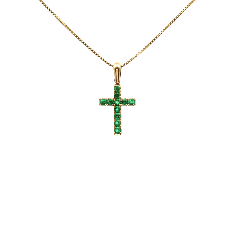 Dije cruz 11 esmeraldas