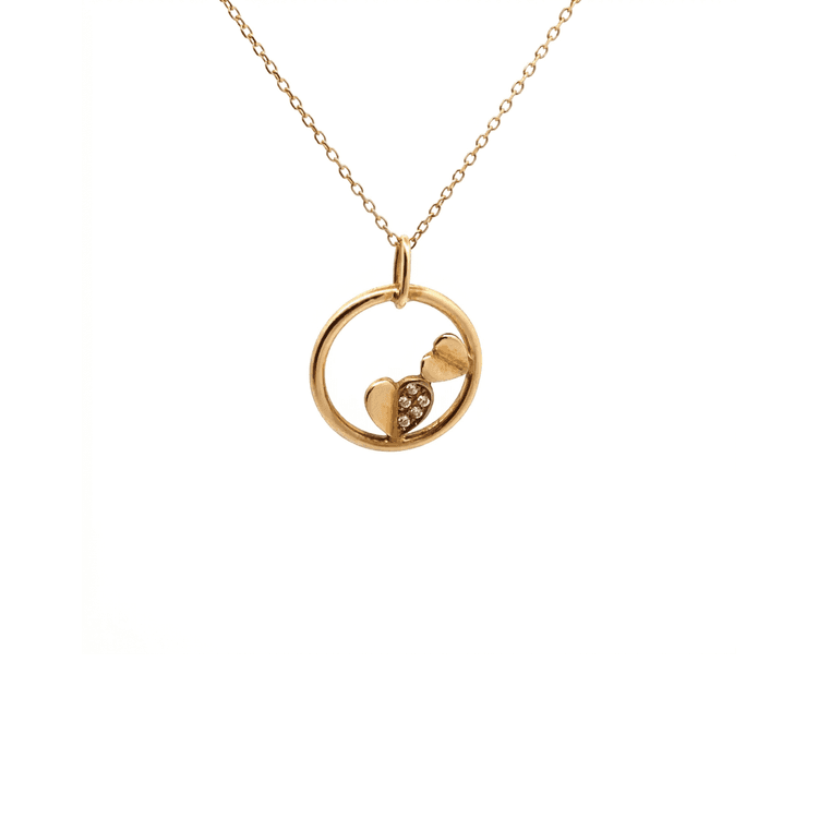 Collar corazón liso con circones