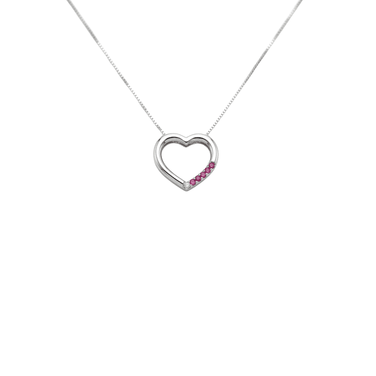 Dije corazón 6 rubies