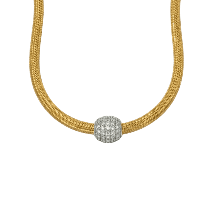 Collar elástico con dije en circones