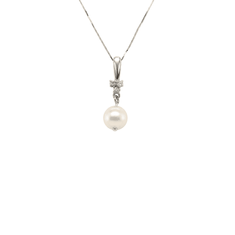Dije perla y diamantes