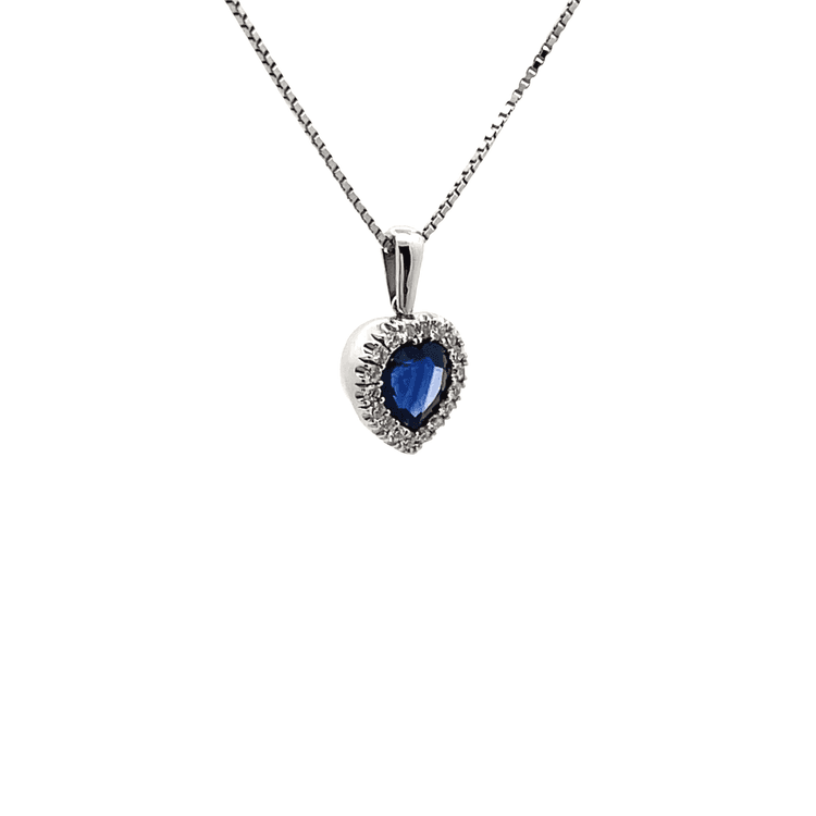 Dije halo corazón zafiro 0,74 cts