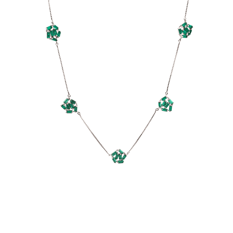 Collar modulos esmeraldas baguette 1.40 cts