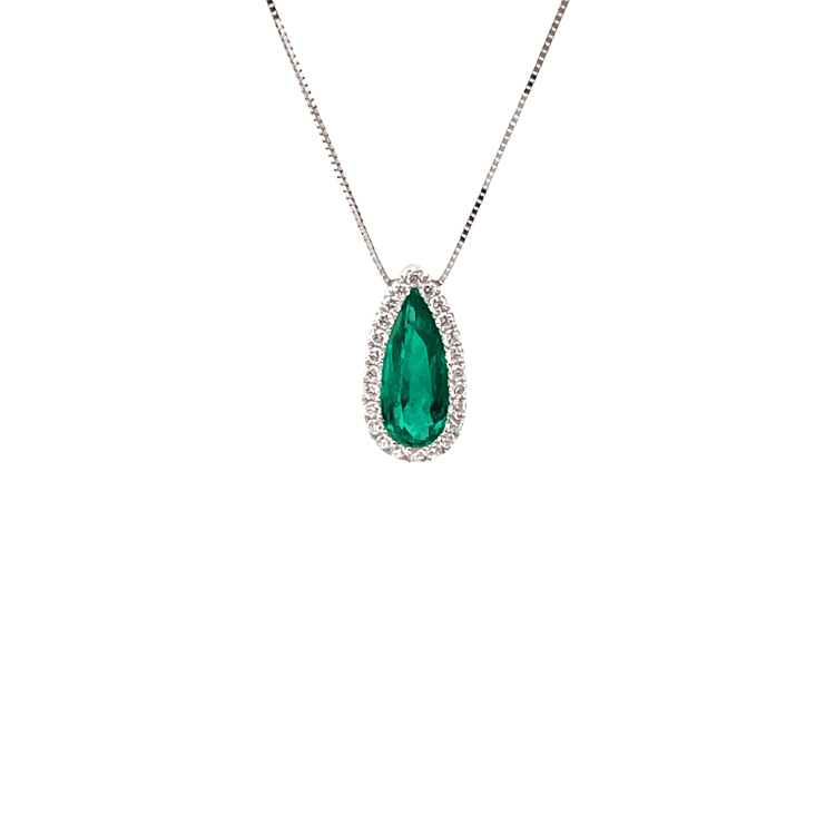 Collar clúster esmeralda gota 1.58 cts