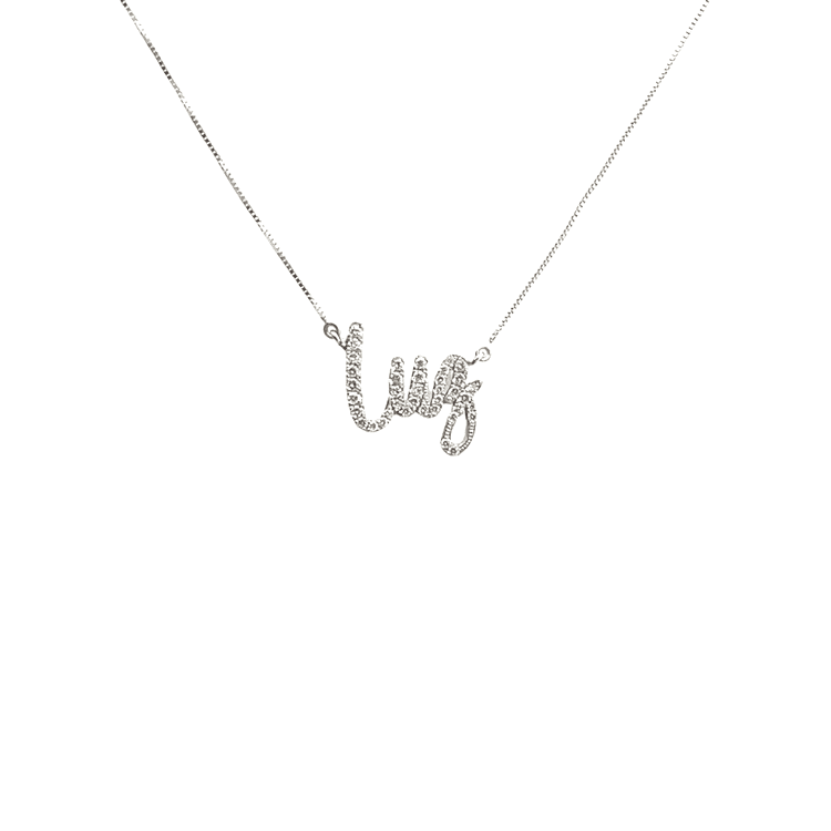 Collar nombre luz con diamantes 