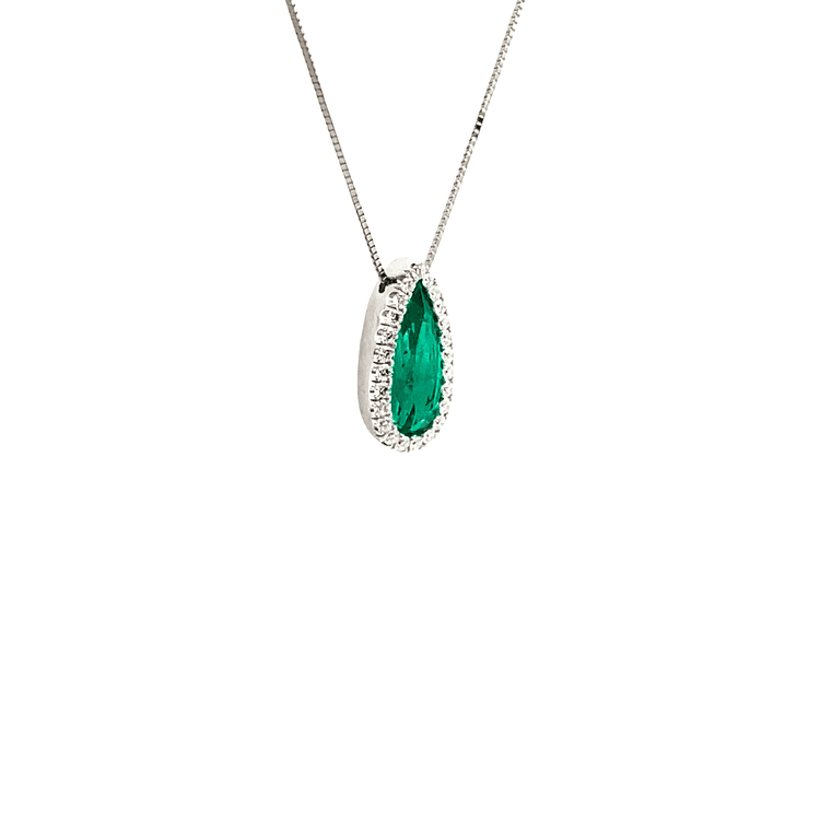 Collar clúster esmeralda gota 1.58 cts