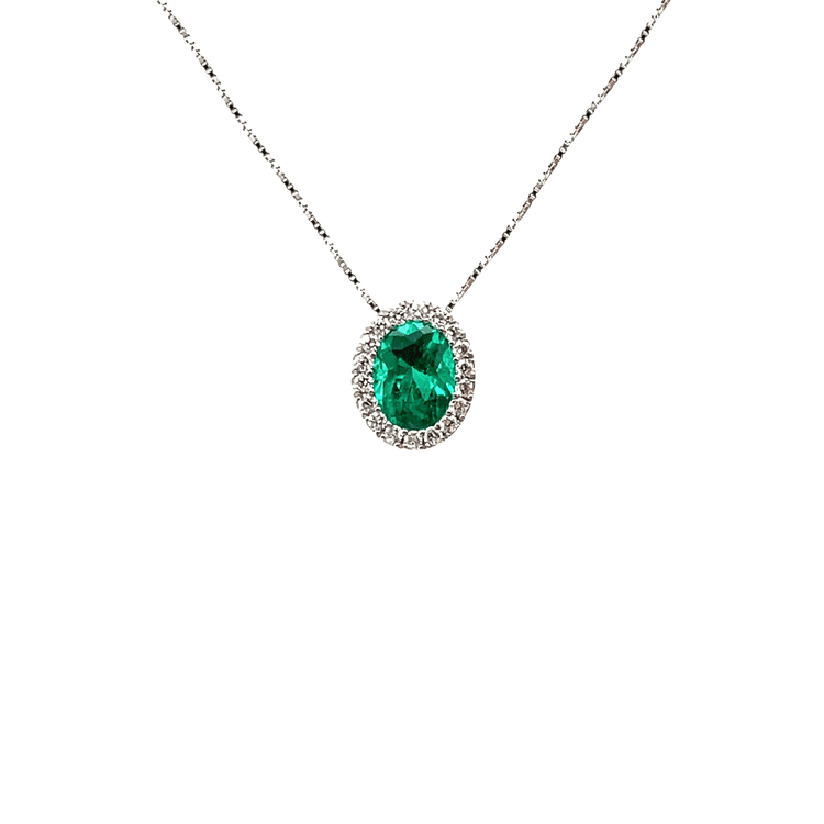 Collar dije cluster esmeralda 1,02 cts