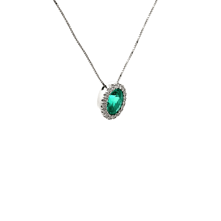 Collar dije cluster esmeralda 1,02 cts