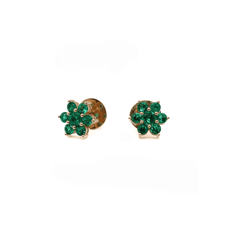 Topo flor esmeraldas 1,22 cts