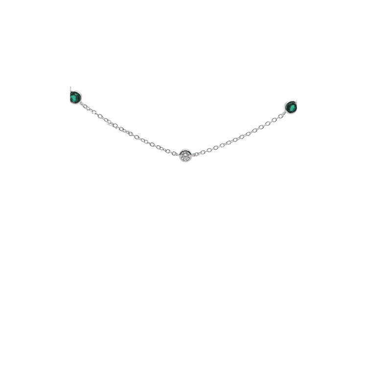 Pulsera diamante esmeralda natural al bisel