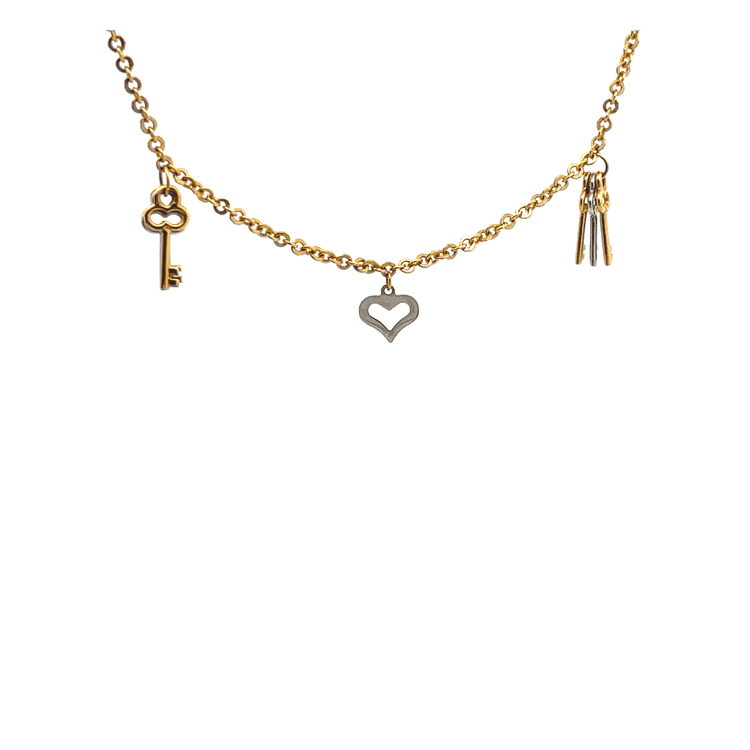 Pulsera llaves y corazones 18,5 cm