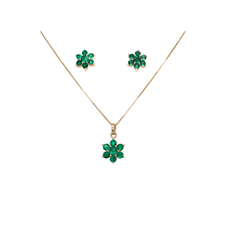 Aderezo set dije aretes esmeralda