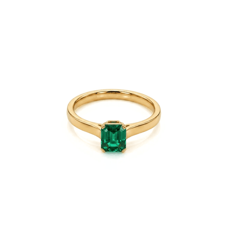 Anillo solitario esmeralda rectangular 0,65 cts