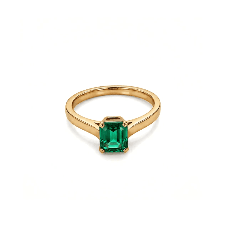 Anillo solitario esmeralda 0,57 cts