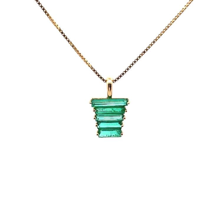 Dije esmeraldas talla baguette 0,60 cts