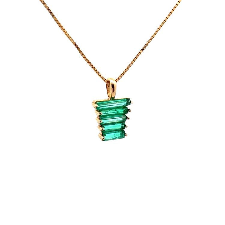 Dije esmeraldas talla baguette 0,60 cts