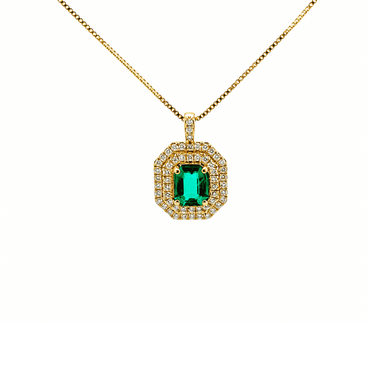 Dije esmeralda y diamantes