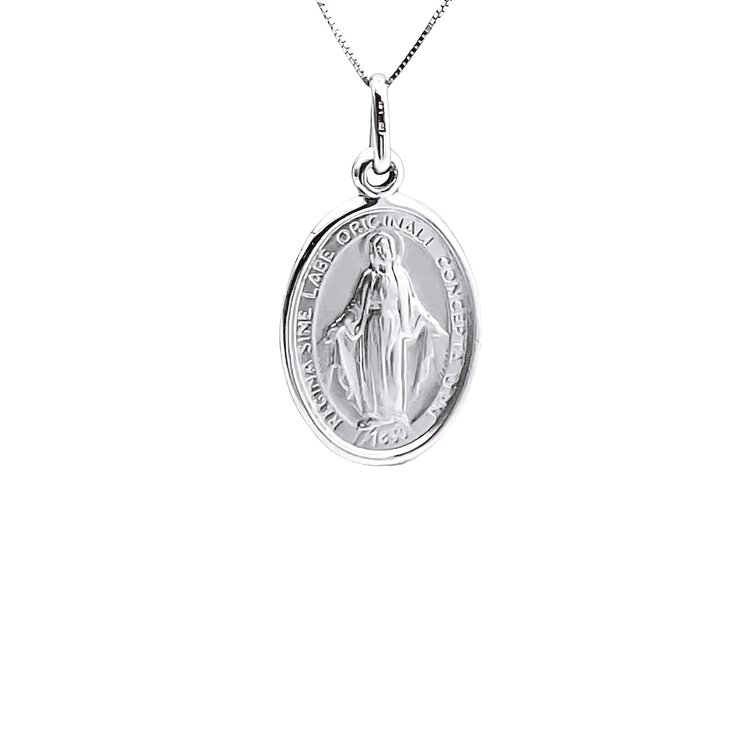 Medalla virgen milagrosa ovalada hueca