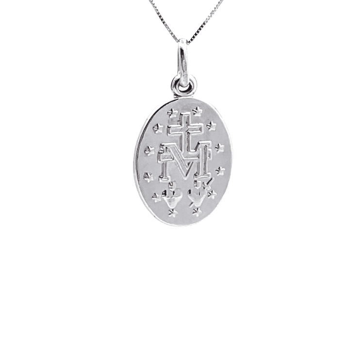 Medalla virgen milagrosa ovalada hueca