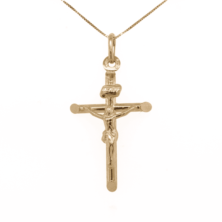 Dije tubular cruz con cristo