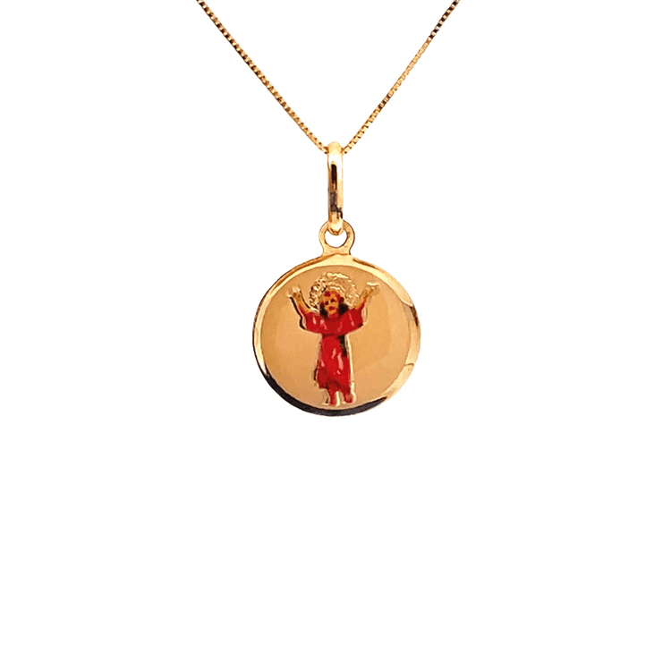 Medalla divino niño placa redonda