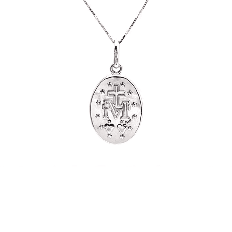 Medalla virgen milagrosa ovalada hueca