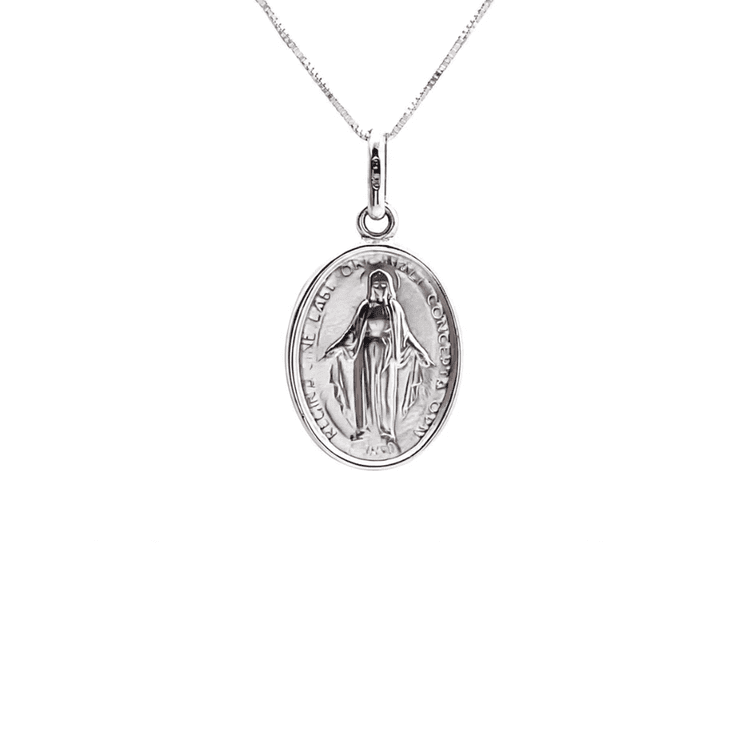 Medalla virgen milagrosa ovalada hueca