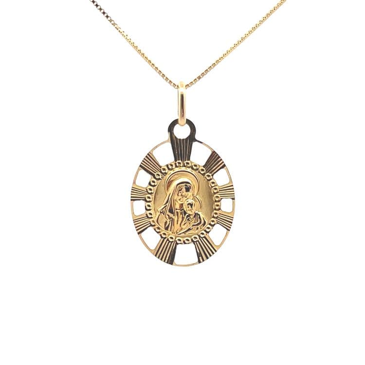Medalla virgen del carmen ovalada
