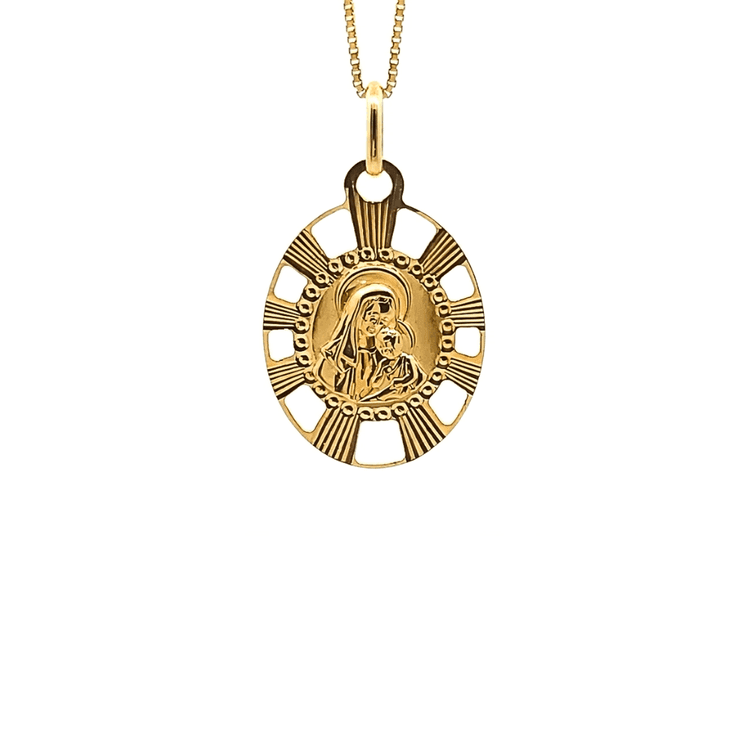 Medalla virgen del carmen ovalada
