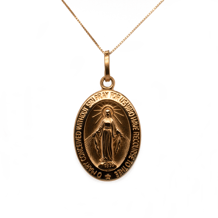 Virgen milagrosa ovalada