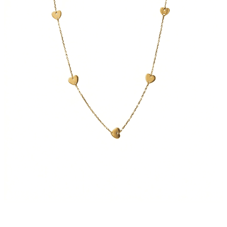Collar dijes laminas corazón