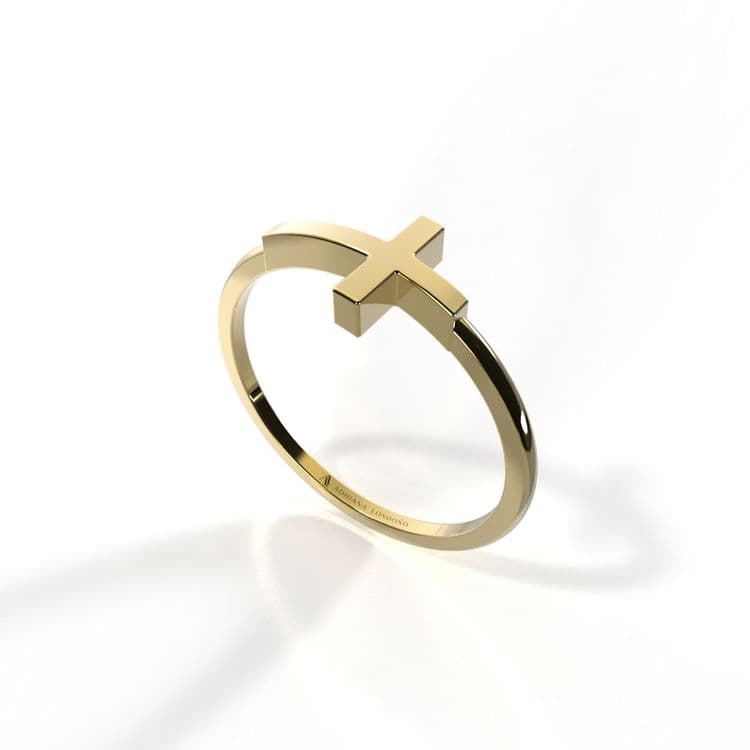 Anillo cruz 18k