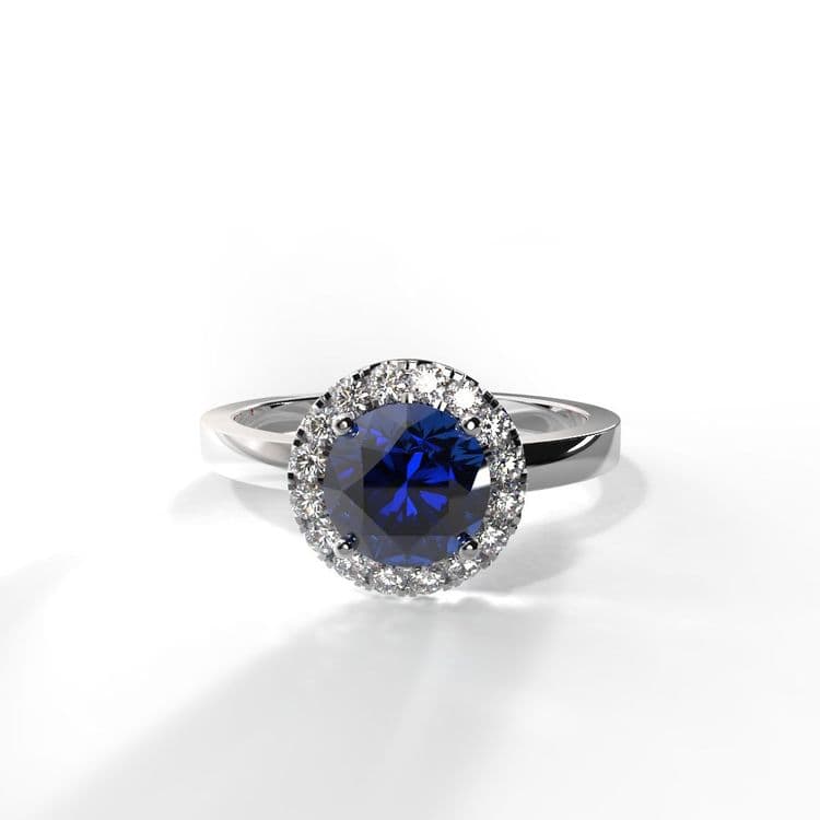 Anillo halo luxemburgo 0.98 cts 