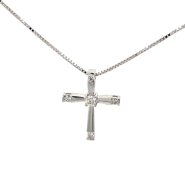 Dije cruz con diamantes 0,08cts